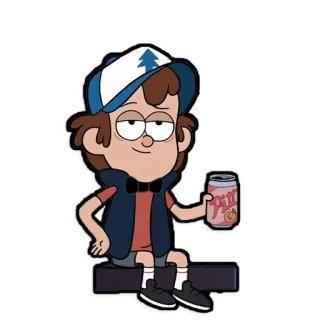 🍷 Dipper Pines Gravity Falls cartoon, dipper, gravity falls, character telegram sticker