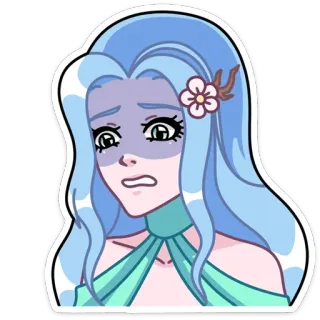 😬 стикер, мультфильм, персонаж, аниме, грустный, встревоженный telegram sticker