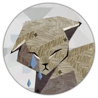 😶 crying, sad, cartoon, tears, geometric telegram sticker