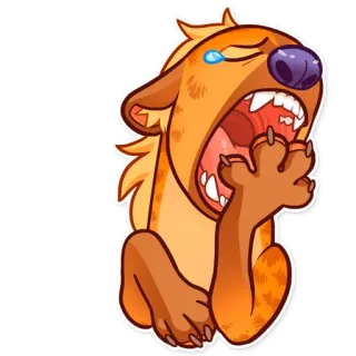 😪 鬣狗, 卡通, 动物, 伤心, 哭泣 telegram sticker