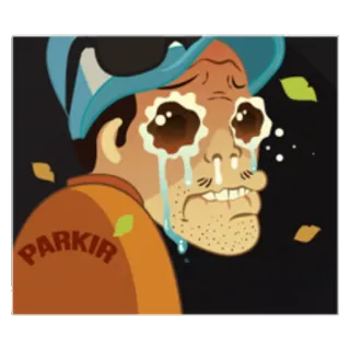 😭 PARKIR crying, sad, parkir, emotion, cartoon, character telegram sticker