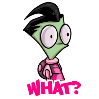 🤨 Zim Invader Zim WHAT? cartoon, invader zim, what, alien, nickelodeon, zim telegram sticker