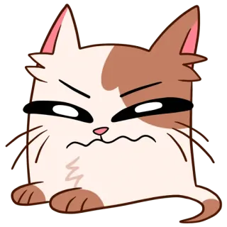 😖 chat, autocollant, mignon, dessin animé, animal whatsapp sticker