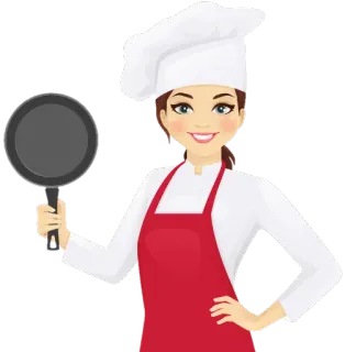 👩‍🍳 Koch, Kochen, Frau, Essen, Küche, Schürze, Hut, Köchin, Pfanne whatsapp sticker
