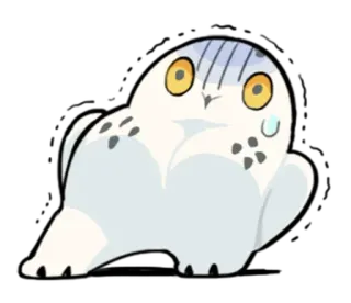 😨 hibou, oiseau, mignon, animal, dessin animé, autocollant telegram sticker