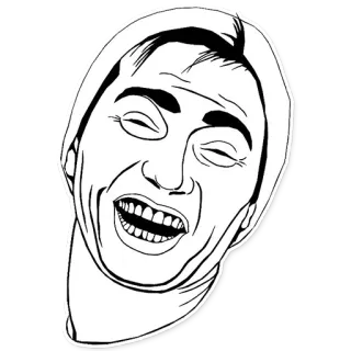 😀 Meme, Tertawa, Wajah lucu, Meme internet, Trollface whatsapp sticker