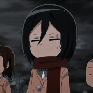 🧣 Mikasa Ackerman Attack on Titan 动漫, 卡通, Q版, 三笠, 进击的巨人 telegram sticker