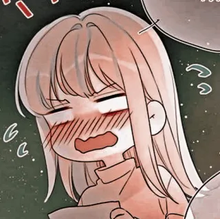 🦔 Anime, Manga, Kreskówka, Dziewczyna, Rumieniec, Słodki, Zły, Wyraz telegram sticker