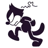 😠 Felix the Cat desenho animado, animação, gato, Félix o Gato, desenho animado clássico, preto e branco whatsapp sticker