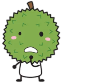 🙀 Durian, Owoc, Kreskówka, Jedzenie, Słodkie, Naklejka telegram sticker
