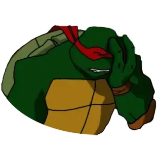 😞 Raphael Teenage Mutant Ninja Turtles 忍者, カメ, イライラ, 漫画, ティーン telegram sticker