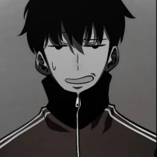 ⚓️ anime, manga, expression, character, black and white, funny face telegram sticker