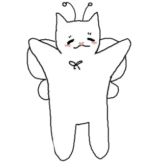 ❤️‍🩹 gato, borboleta, fofo, desenho animado, animal, asas, kawaii, adesivo telegram sticker