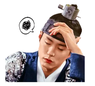 🤦‍♂️ pensif, coréen, confus, contrarié, vêtements traditionnels telegram sticker
