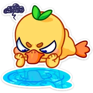 😠 pato, bravo, desenho animado, fofo, animal, emoji telegram sticker