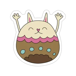 😀 cake, cat, cute, dessert, cartoon whatsapp sticker