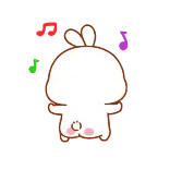 🍑 kelinci, imut, kartun, musik, menari, binatang telegram sticker