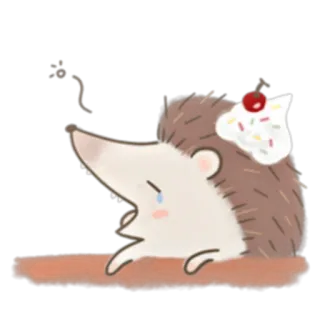😴 erizo, mono, postre, animal, llorando whatsapp sticker