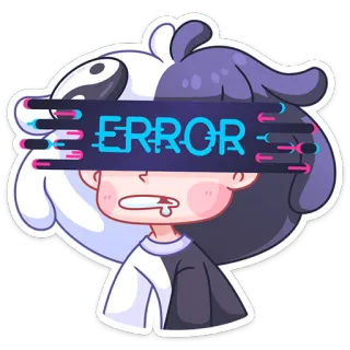 😐 ERROR errore, glitch, personaggio, adesivo, arte digitale telegram sticker