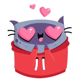 😍 cat, cartoon, hearts, love, animal, cute, sticker telegram sticker