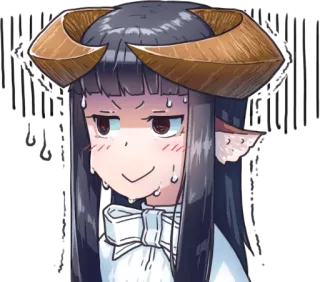 🤥 anime, sweat, horns, cartoon, embarrassed, female telegram sticker