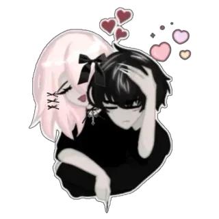 🥰 อนิเมะ, คู่รัก, ความรัก, หัวใจ, การ์ตูน, น่ารัก whatsapp sticker