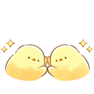 ☺️ цыпленок, милый, друзья, дай пять, желтый telegram sticker