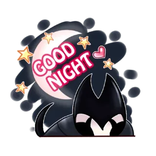 😴 GOOD NIGHT stars, moon, good night, heart, cute, sleeping telegram sticker