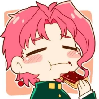 🤤 Noriaki Kakyoin JoJo's Bizarre Adventure Anime, Manga, Personaje, Comiendo, Comida, Dibujo animado, Ilustración telegram sticker
