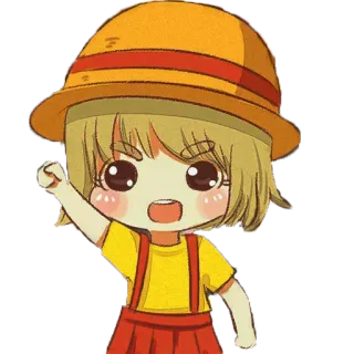 😡 Мультфильм, Чиби, Аниме, Персонаж, Девушка, Поднятый кулак telegram sticker
