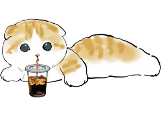 🥤 gato, bebida, cola, fofo, animal, animal de estimação telegram sticker