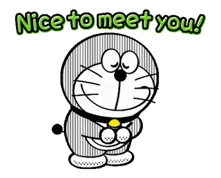 ◼️ Doraemon Nice to meet you! doraemon, anime, cartoon, schattig, robotkat, vriendelijk, groet telegram sticker