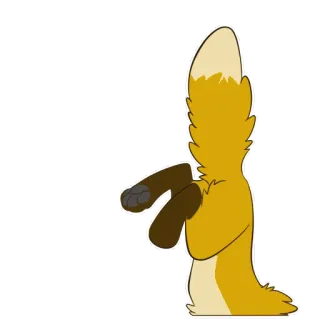 😵 fox, animal, sticker, cute, cartoon, rear view, middle finger telegram sticker