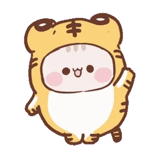 😏 kartun, imut, binatang, harimau, karakter, stiker, kawaii telegram sticker