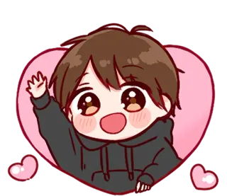 👋 Anime, Kawaii, Chibi, Cuore, Carino, Cartoni animati telegram sticker