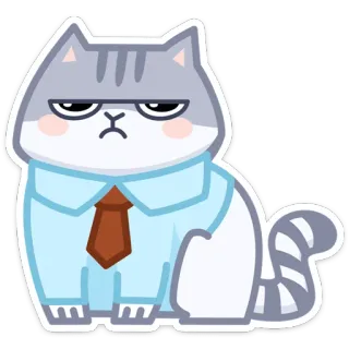 👨‍💼 gato, escritório, negócios, gravata, animal, fofo, adesivo whatsapp sticker