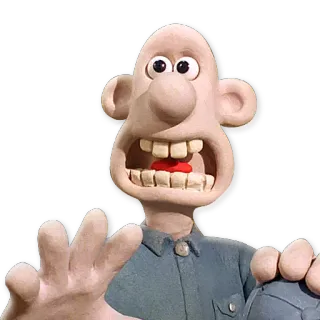 😱 Wallace Wallace and Gromit claymation, cartoon, cheese, animation telegram sticker