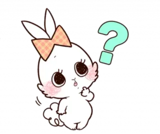 🤔 fofo, pergunta, coelho, kawaii telegram sticker