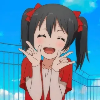 ✌ Nico Yazawa Love Live! anime, girl, cute, idol, cartoon, Love Live! telegram sticker