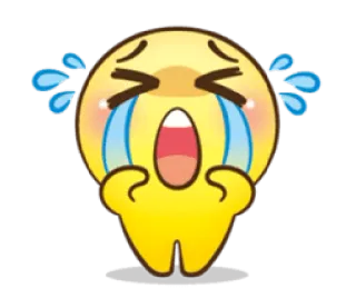 😭 Emoji, płacz, smutny, łzy, emocje, żółty, twarz whatsapp sticker