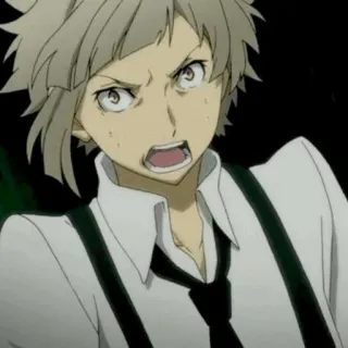 🗝 Atsushi Nakajima Bungou Stray Dogs 애니메이션, 만화, 화난, 캐릭터, 나카지마 아츠시, 문호 스트레이독스 telegram sticker