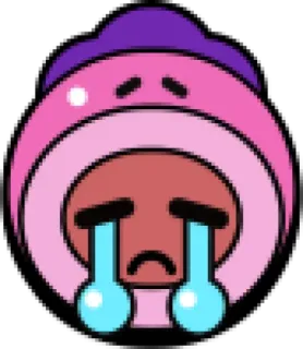 😭 เศร้า, ร้องไห้, อารมณ์, สติกเกอร์, สีชมพู, สีม่วง telegram sticker
