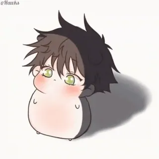 😭 @Hawks Anime, Cartone animato, Sticker, Chibi, Carino telegram sticker