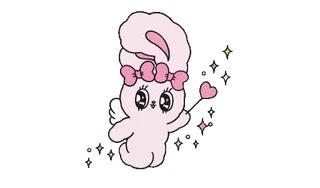 🌟 konijn, kawaii, schattig, konijn, dier, glitter, roze telegram sticker
