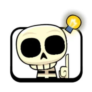 🤨 skeleton, lightbulb, idea, cartoon, bones telegram sticker