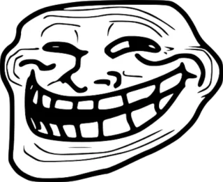 😏 trollface, meme, internet, humor, trolling telegram sticker