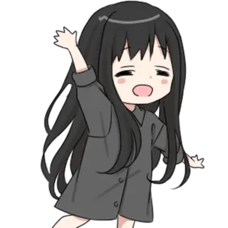 👋 Gadis anime, Chibi, Kartun, Senang, Lucu, Animasi, Karakter telegram sticker