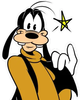 😉 Goofy kartun, Disney, karakter, Goofy, bintang, gestur whatsapp sticker