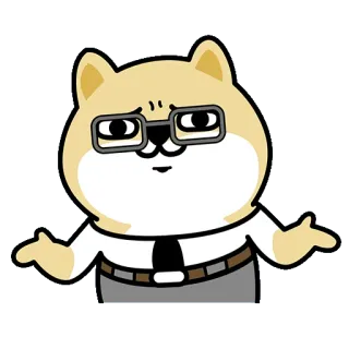 ✳️ dog, shiba inu, glasses, businessman, cartoon, cute, unsure, confused telegram sticker