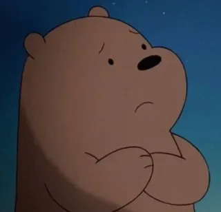 😞 Ice Bear We Bare Bears ours des glaces, we bare bears, dessin animé, ours, triste telegram sticker
